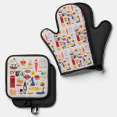 イギリスのシンボル 鍋つかみ&鍋敷きセット (正面/裏面)