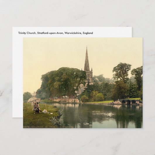 イギリスのストラトフォード・オン・アボンのトリニティ教会I ポストカード (正面/裏面)