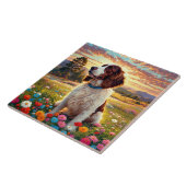 イギリスのスプリンガー・スパニエル犬 タイル (側面)