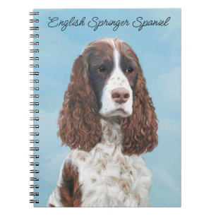 イギリスのスプリンガー・スパニエル 絵画 オリジナル 犬 アート ノートブック