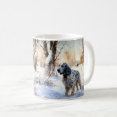 イギリスのセッターが雪のクリスマスを過ごす コーヒーマグカップ (正面右)