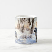 イギリスのセッターが雪のクリスマスを過ごす コーヒーマグカップ (中央)