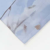 イギリスのセッターが雪のクリスマスを過ごす フリースブランケット (角)