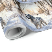 イギリスのセッターが雪のクリスマスを過ごす ラッピングペーパー (ロールコーナー)