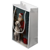 イギリスのセッターとサンタクロースフェスティバルクリスマス スモールペーパーバッグ (裏面アングル)