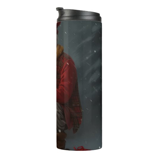 イギリスのセッターとサンタクロースフェスティバルクリスマス タンブラー (回転右)