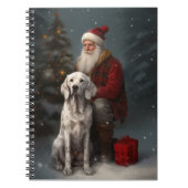イギリスのセッターとサンタクロースフェスティバルクリスマス ノートブック (正面)