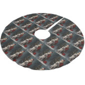 イギリスのセッターとサンタクロースフェスティバルクリスマス ブラッシュドポリエステルツリースカート (アングル)