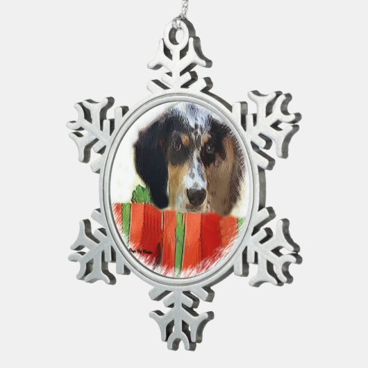 イギリスのセッタークリスマス スノーフレークピューターオーナメント (右)