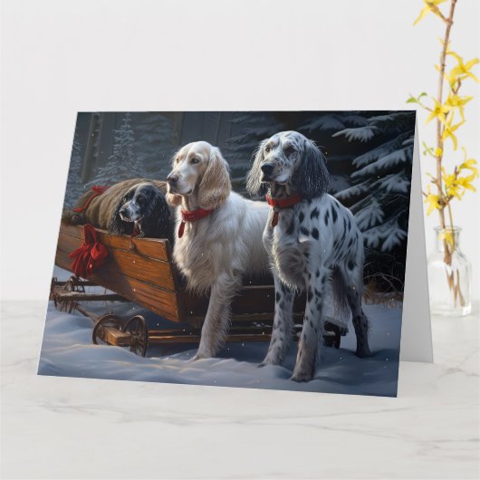 イギリスのセッタースノーウィースリークリスマスデコール カード (黄色い花)