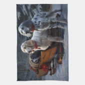 イギリスのセッタースノーウィースリークリスマスデコール キッチンタオル (縦)