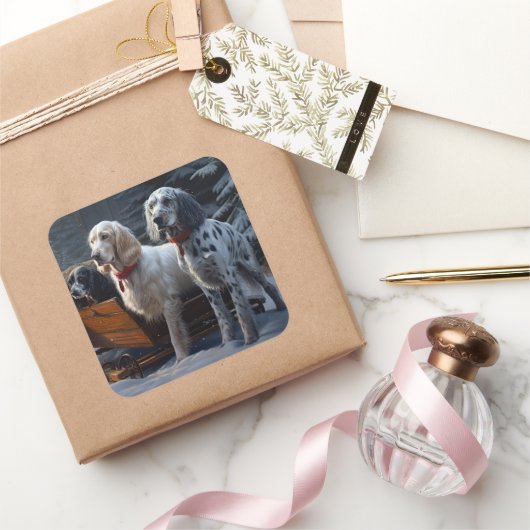 イギリスのセッタースノーウィースリークリスマスデコール スクエアシール (ギフト)