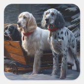 イギリスのセッタースノーウィースリークリスマスデコール スクエアシール (正面)