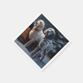 イギリスのセッタースノーウィースリークリスマスデコール スタンダードカクテルナプキン (角)