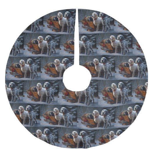 イギリスのセッタースノーウィースリークリスマスデコール ブラッシュドポリエステルツリースカート (正面)