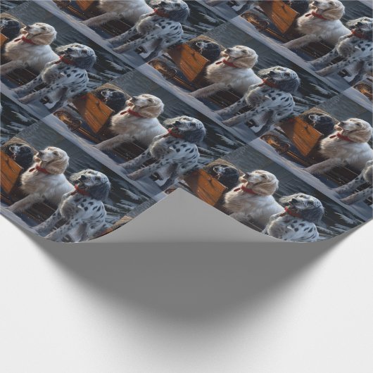 イギリスのセッタースノーウィースリークリスマスデコール ラッピングペーパー (角)