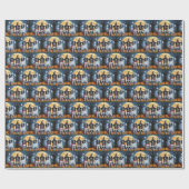 イギリスのセッタードッグズカボチャおもしろいハロウィーン ラッピングペーパー (フラット)