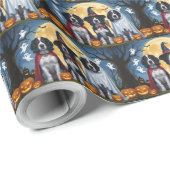イギリスのセッタードッグズカボチャおもしろいハロウィーン ラッピングペーパー (ロールコーナー)