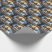 イギリスのセッタードッグズカボチャおもしろいハロウィーン ラッピングペーパー (角)