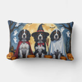 イギリスのセッタードッグズカボチャおもしろいハロウィーン ランバークッション (正面)