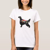 イギリスのセッタードッグブリードボヘミアンフローラシルエット Tシャツ (正面)
