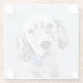 イギリスのセッターブルー絵画ベルトンのドッグアート ガラスコースター (裏面)