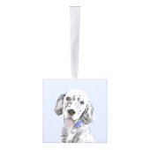 イギリスのセッターブルー絵画ベルトンのドッグアート キューブオーナメント (右)