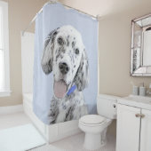 イギリスのセッターブルー絵画ベルトンのドッグアート シャワーカーテン (インサイチュ)