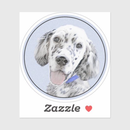 イギリスのセッターブルー絵画ベルトンのドッグアート シール (シート)