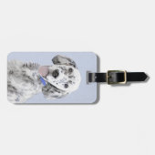 イギリスのセッターブルー絵画ベルトンのドッグアート ラゲッジタグ (正面横)