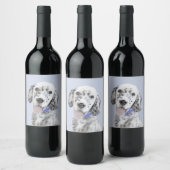 イギリスのセッターブルー絵画ベルトンのドッグアート ワインラベル (ボトル)