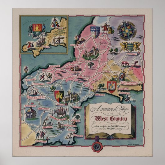 イギリスのダンロップの地図 ポスター (正面)