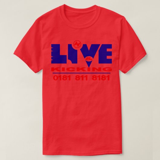 イギリスのテレビ番組のライブとキック Tシャツ (デザイン正面)