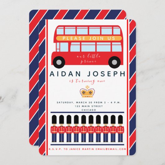 イギリスのテーマの招待状 招待状 (正面/裏面)