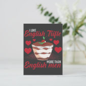 イギリスのデザート トリフル 食品 ファン ワイン カスタード好き ポストカード (スタンド正面)