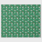 イギリスのドッグクリスマス ラッピングペーパー (フラット)