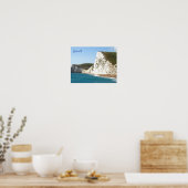 イギリスのドーセット、ジュラシック海岸に沿った白い崖 ポスター (キッチン)