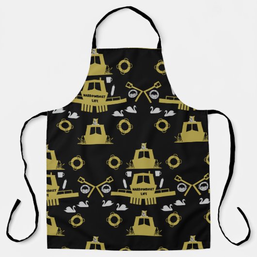 イギリスのナローボートギフト エプロン (正面)