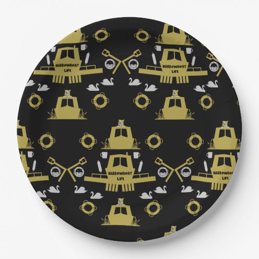 イギリスのナローボートギフト ペーパープレート (正面)