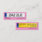 イギリスのナンバープレート-ピンク スキニー名刺 (正面/裏面)