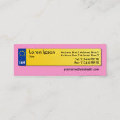 イギリスのナンバープレート-ピンク スキニー名刺 (裏面)