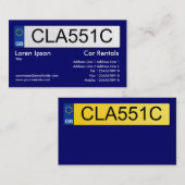 イギリスのナンバープレート-濃紺のII 名刺 (正面/裏面)