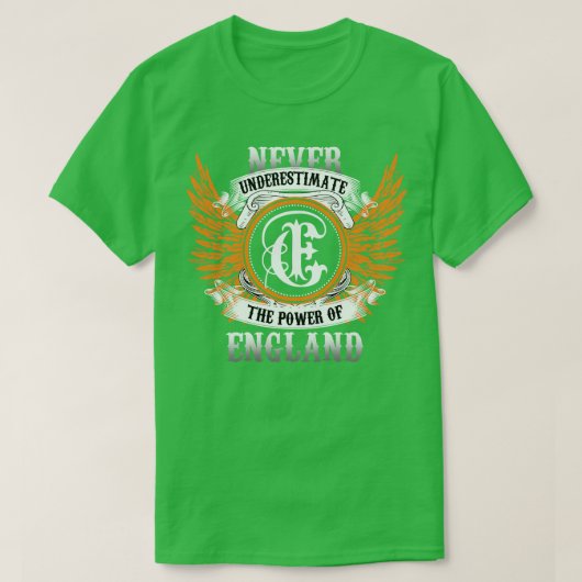 イギリスのネームシャツは決して力を過小評価しない Tシャツ (デザイン正面)