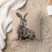 イギリスのノウサギ クッション (ブランケット)