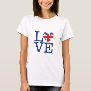 イギリスのハート-愛英国国旗 Tシャツ