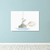 イギリスのバトルクルーザー キャンバスプリント (インサイチュ (ウッドフロア))