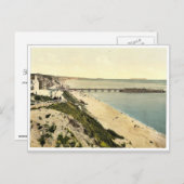 イギリスのバーネマスの西の崖からヴィンテージ ポストカード (正面/裏面)