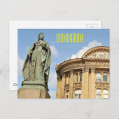 イギリスのバーミンガムにあるビクトリア女王の像 ポストカード (正面/裏面)