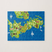 イギリスのパズルの漫画の地図 ジグソーパズル (横)