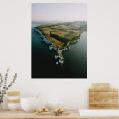 イギリスのパーベック島、古いハリー・ロックス ポスター (キッチン)